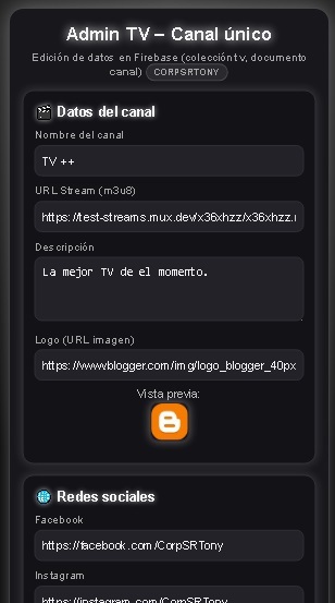 Tu canal de tv propio mini panel